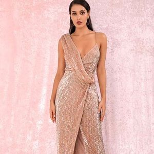 Sparkling Champagne Evening Gown